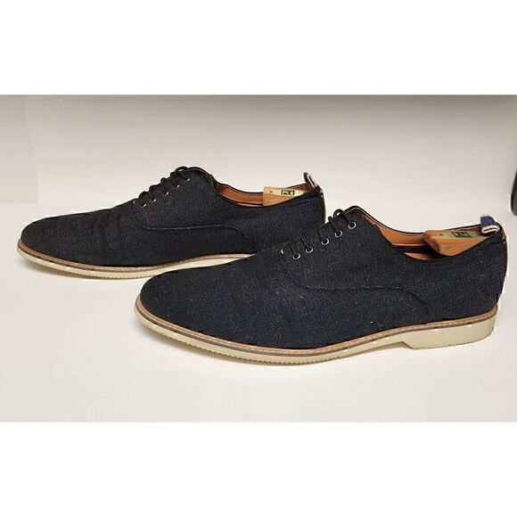 Steve Madden Mens Nevelle Derby Oxford Textured Lace-up Shoes Black Size 13 - Picture 4 of 12